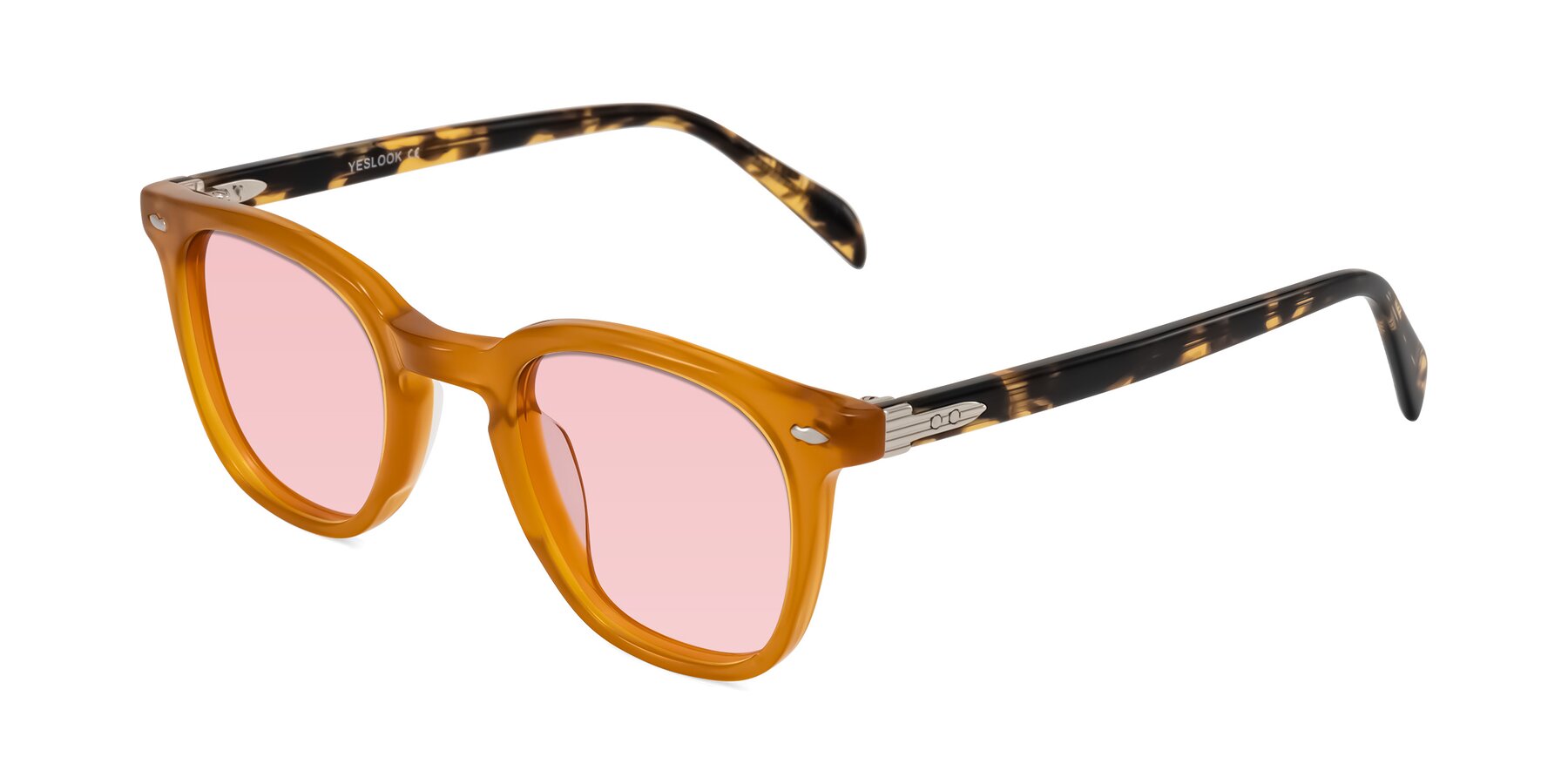 Angle of Palu in Honey/Tortoise with Light Garnet Tinted Lenses