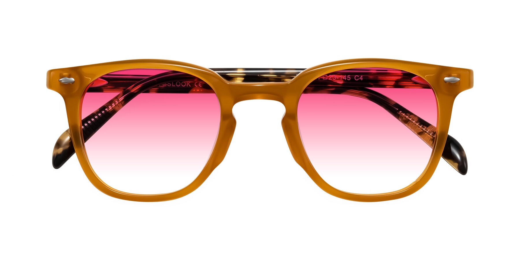 Folded Front of Palu in Honey/Tortoise with Pink Gradient Lenses