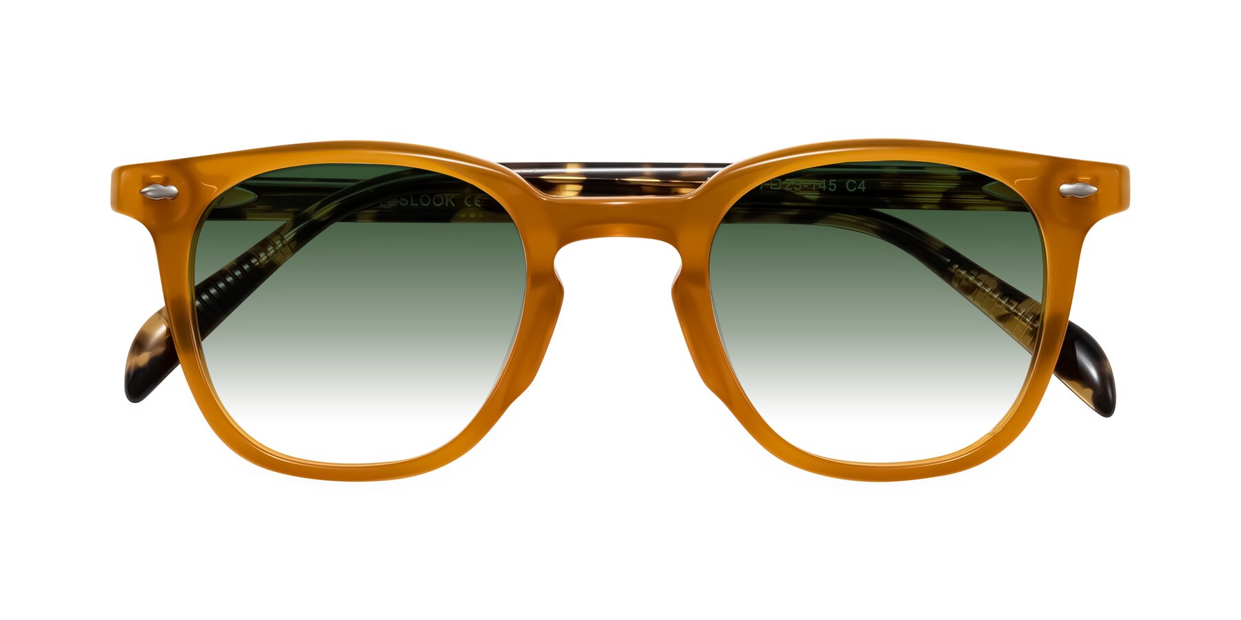 Folded Front of Palu in Honey/Tortoise with Green Gradient Lenses
