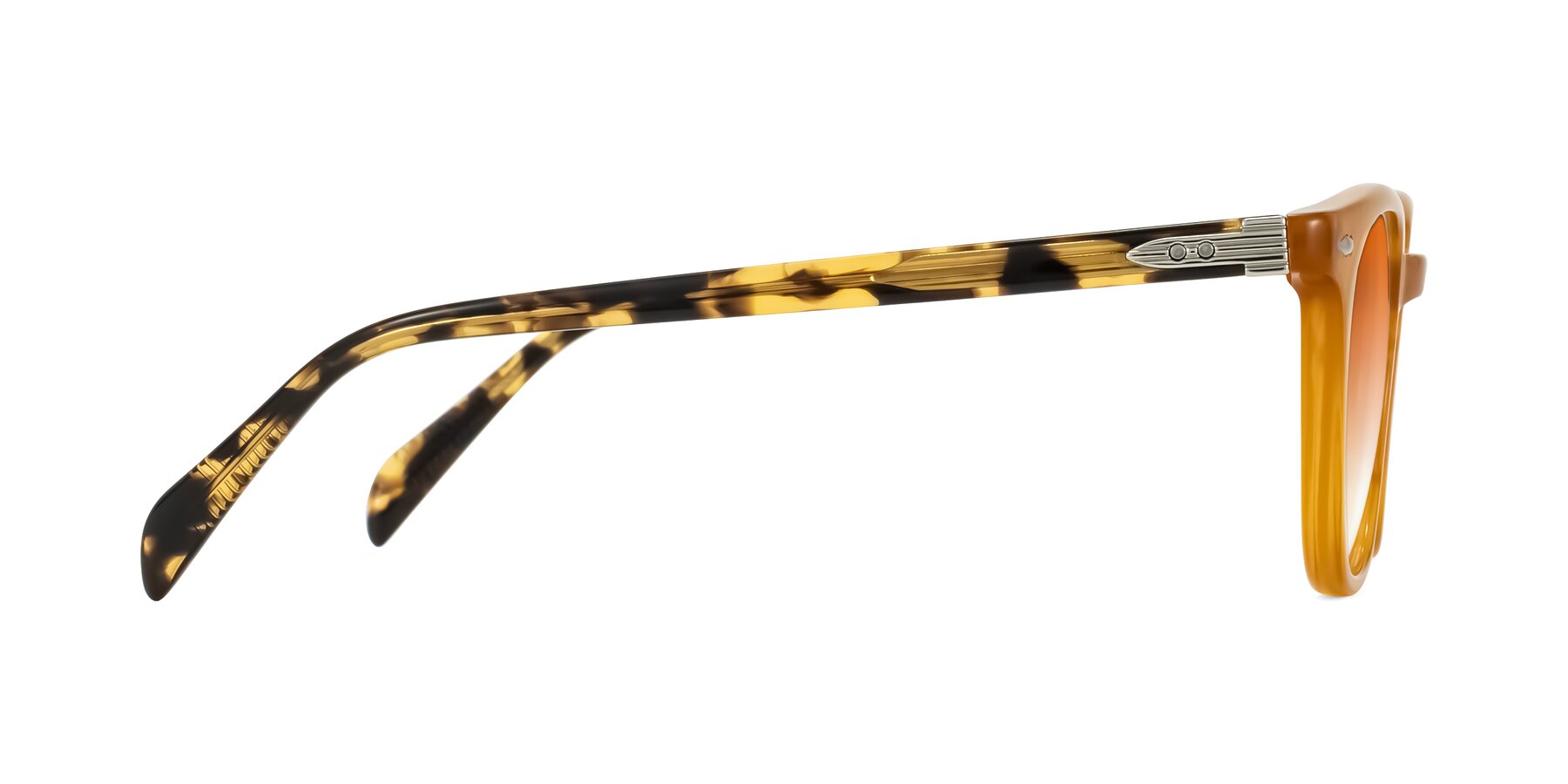 Side of Palu in Honey/Tortoise with Orange Gradient Lenses