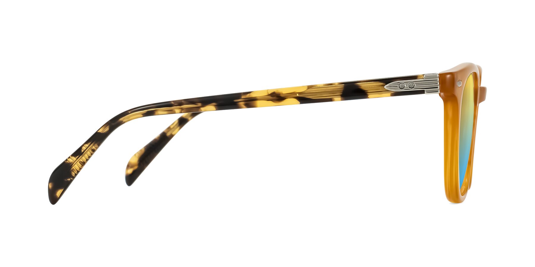 Side of Palu in Honey/Tortoise with Yellow / Blue Gradient Lenses