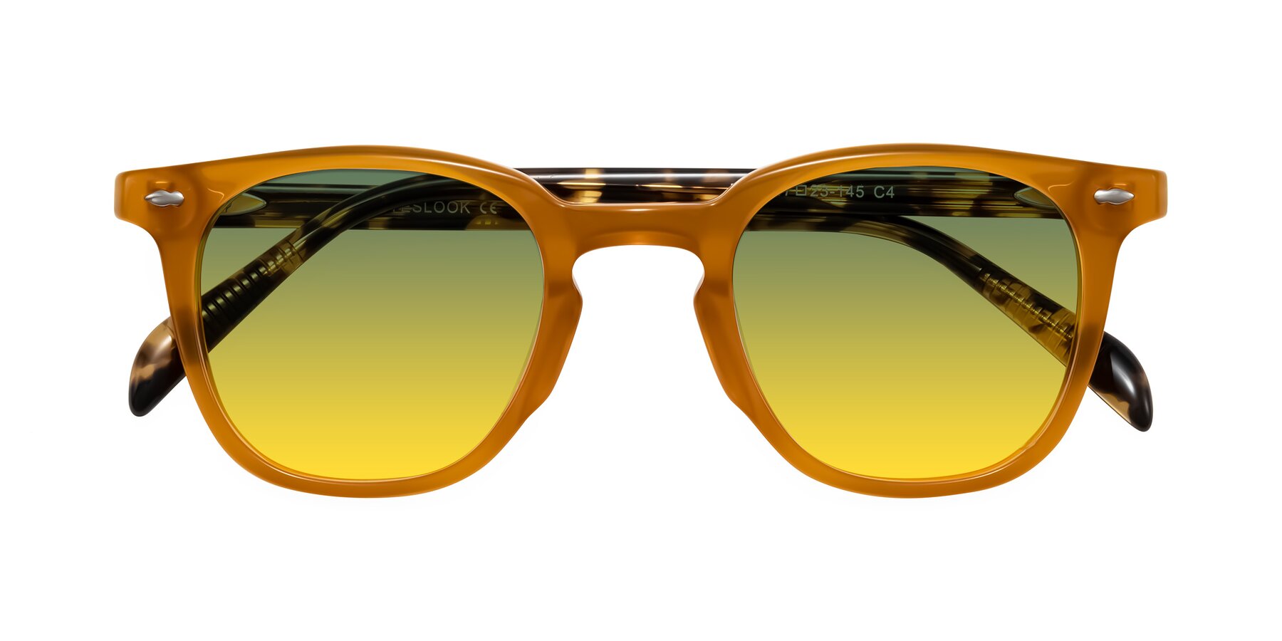 Folded Front of Palu in Honey/Tortoise with Green / Yellow Gradient Lenses