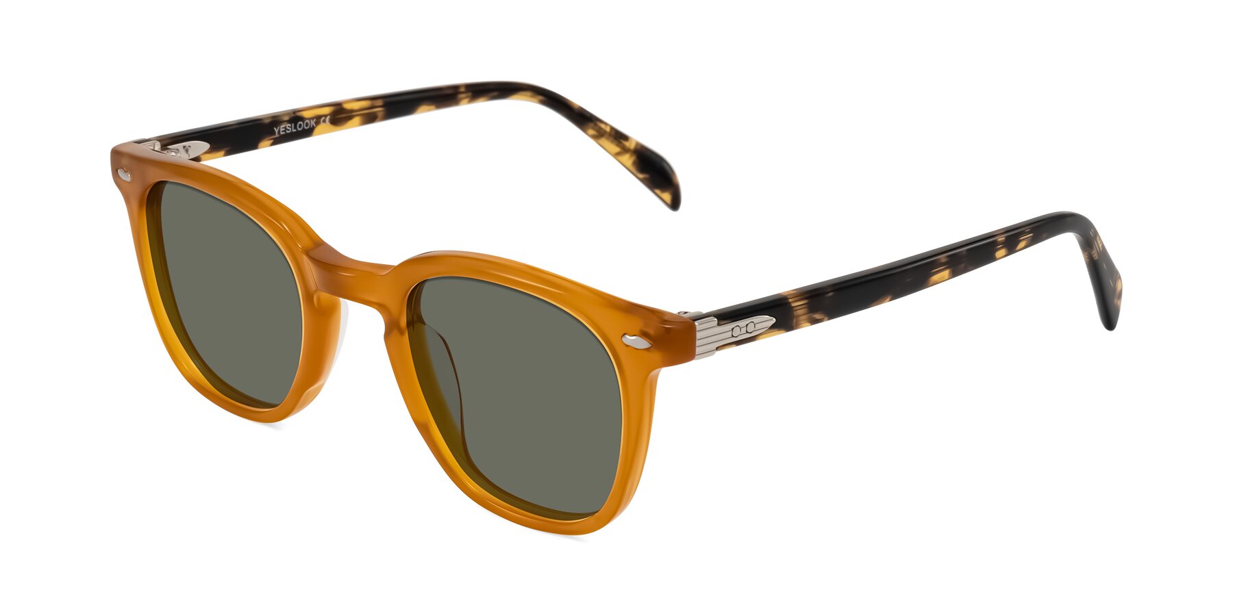 Angle of Palu in Honey/Tortoise with Gray Polarized Lenses
