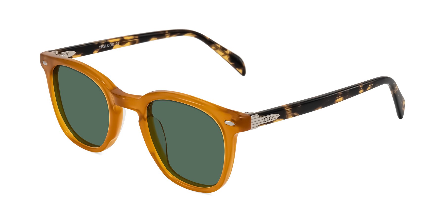 Angle of Palu in Honey/Tortoise with Green Polarized Lenses