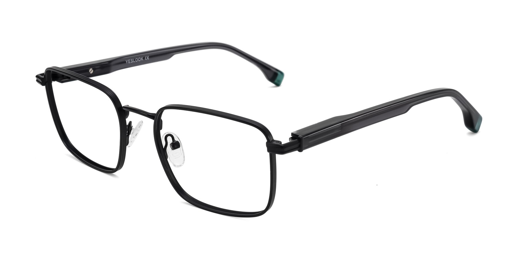 Angle of Rhine in Matte Black/Dark Gray with Clear Eyeglass Lenses