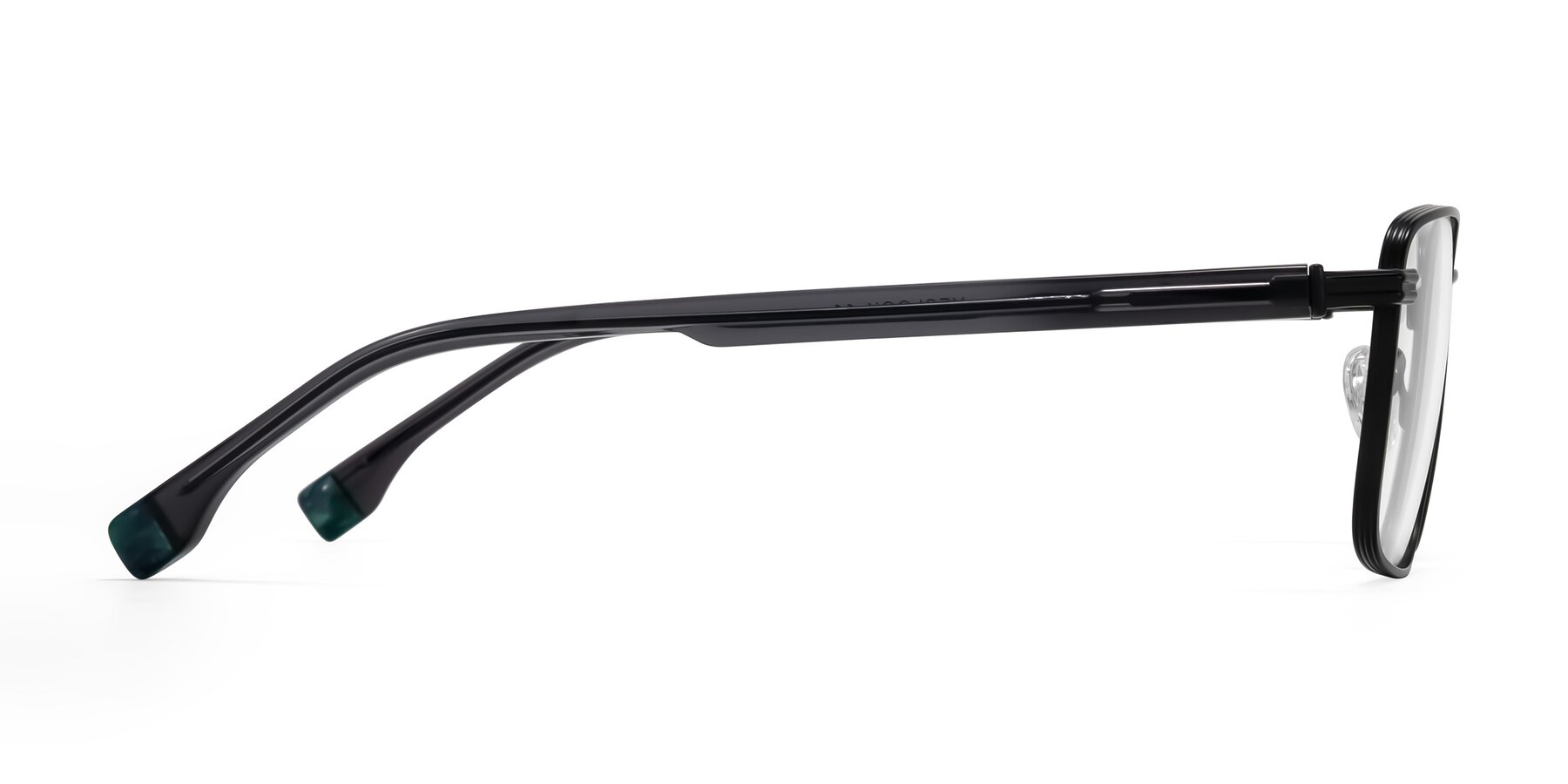 Side of Rhine in Matte Black/Dark Gray with Clear Eyeglass Lenses