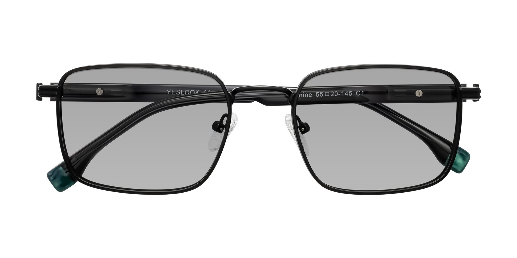 Folded Front of Rhine in Matte Black/Dark Gray with Light Gray Tinted Lenses