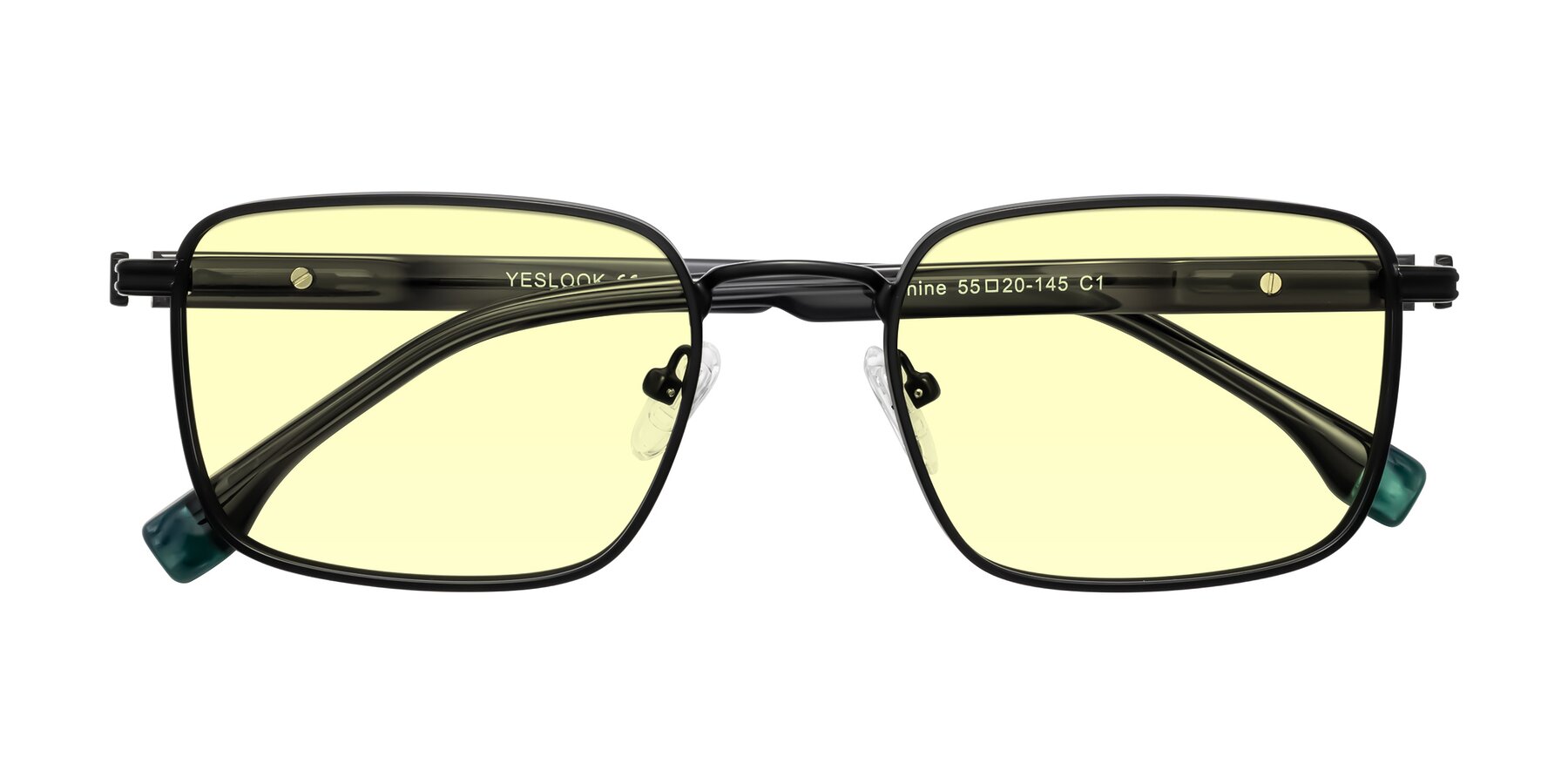 Folded Front of Rhine in Matte Black/Dark Gray with Light Yellow Tinted Lenses