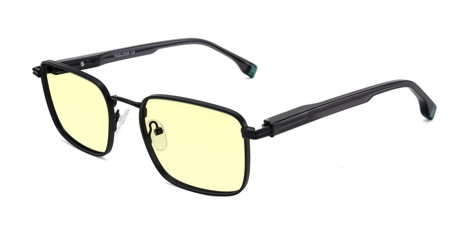Angle of Rhine in Matte Black/Dark Gray with Light Yellow Tinted Lenses