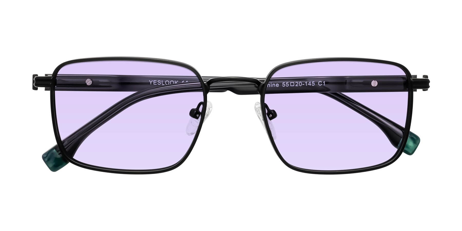 Folded Front of Rhine in Matte Black/Dark Gray with Light Purple Tinted Lenses