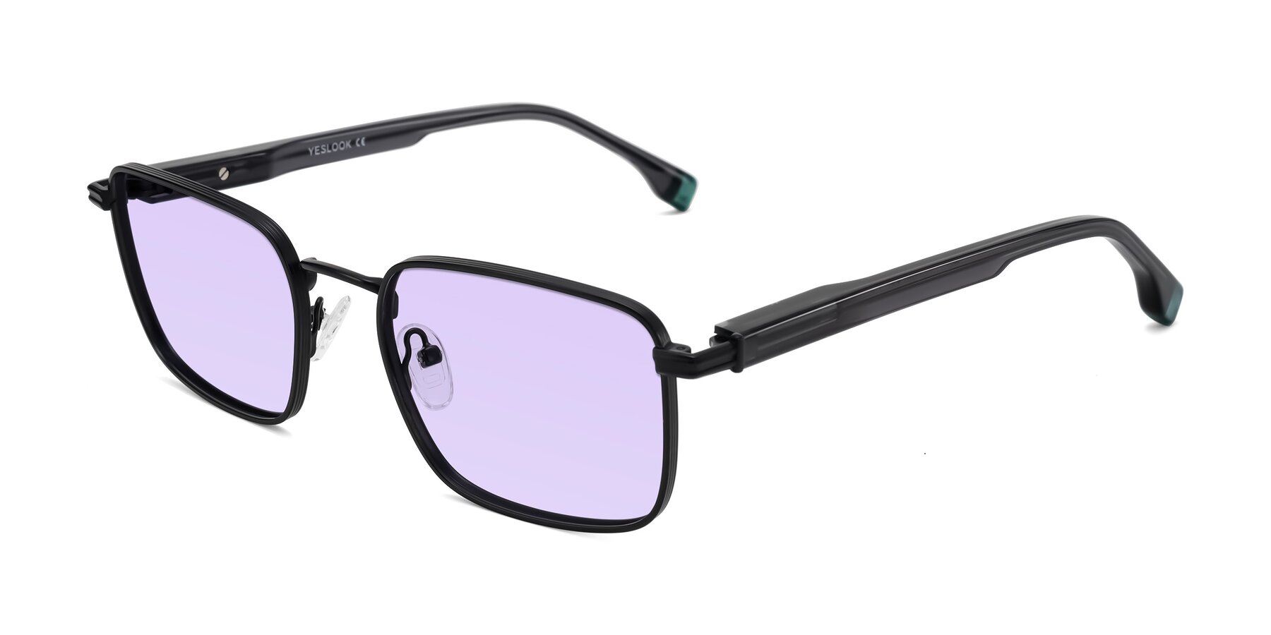 Angle of Rhine in Matte Black/Dark Gray with Light Purple Tinted Lenses