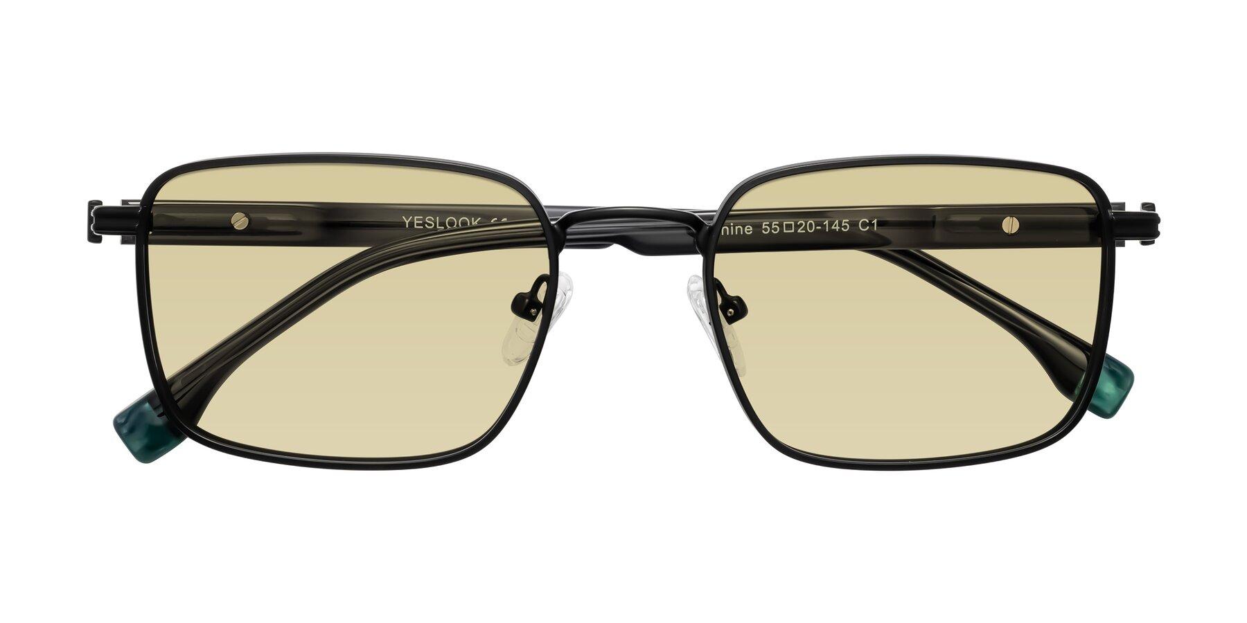Folded Front of Rhine in Matte Black/Dark Gray with Light Champagne Tinted Lenses