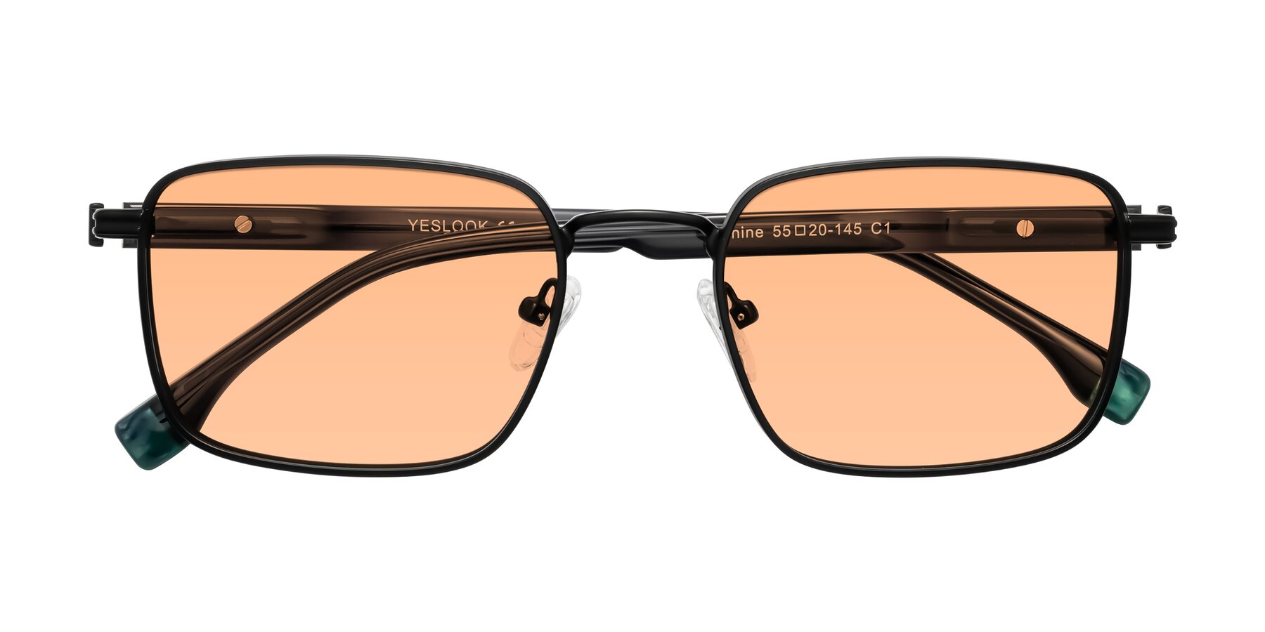 Folded Front of Rhine in Matte Black/Dark Gray with Light Orange Tinted Lenses