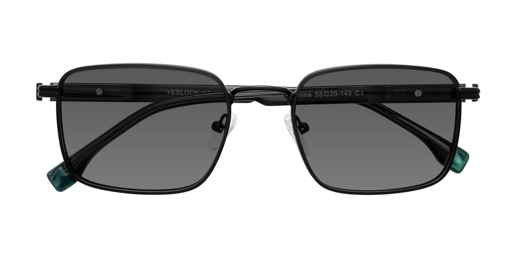 Folded Front of Rhine in Matte Black/Dark Gray with Medium Gray Tinted Lenses
