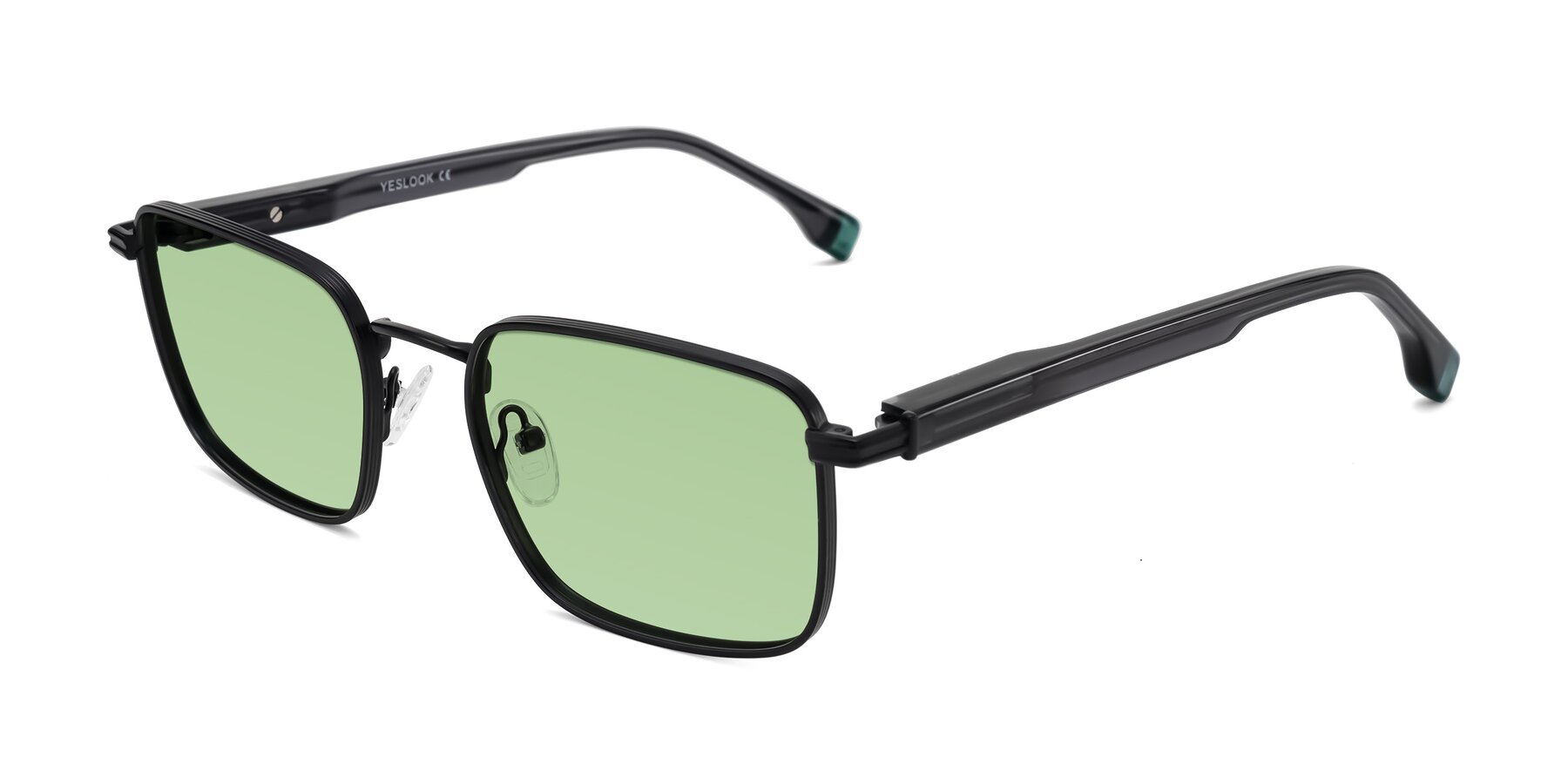 Angle of Rhine in Matte Black/Dark Gray with Medium Green Tinted Lenses