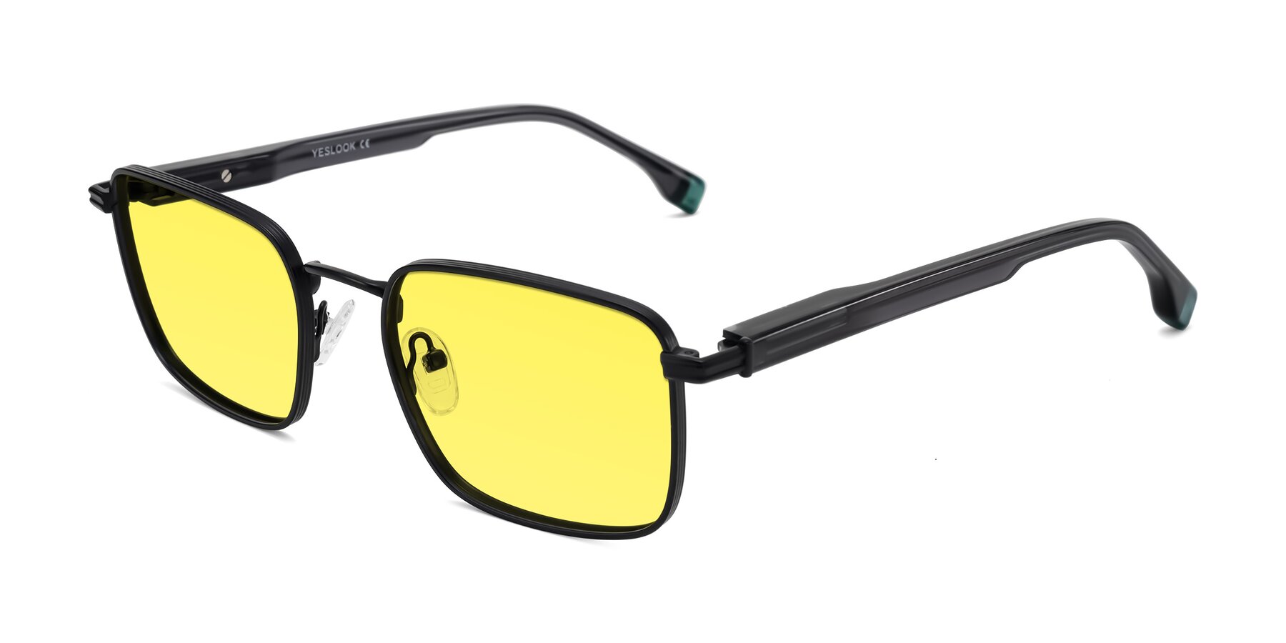 Angle of Rhine in Matte Black/Dark Gray with Medium Yellow Tinted Lenses