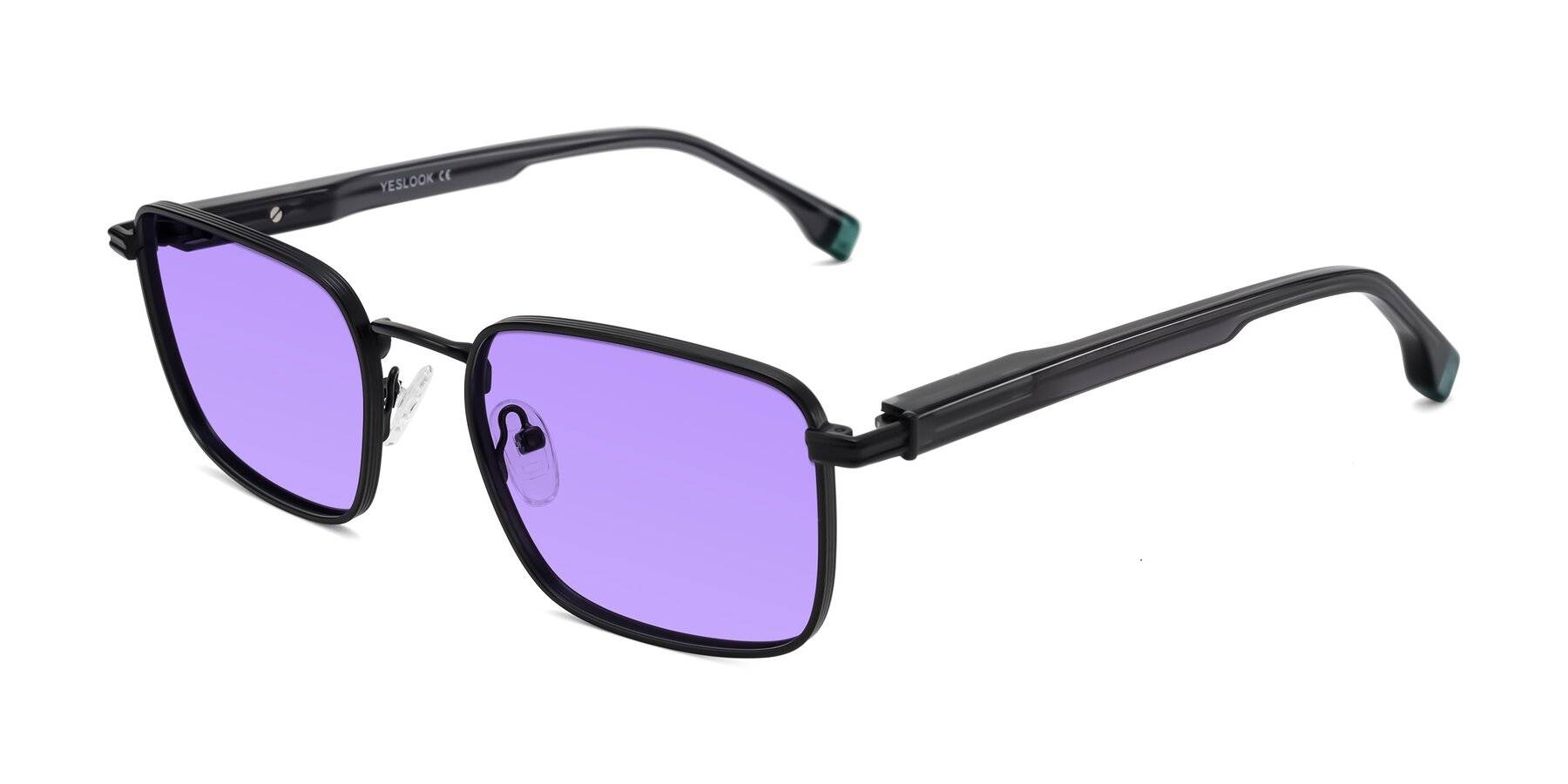 Angle of Rhine in Matte Black/Dark Gray with Medium Purple Tinted Lenses