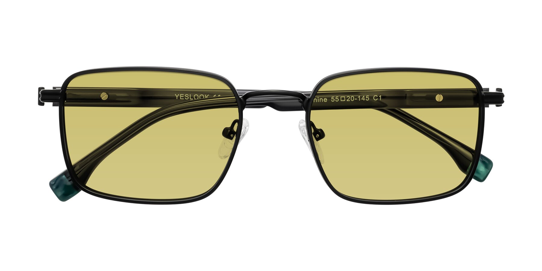 Folded Front of Rhine in Matte Black/Dark Gray with Medium Champagne Tinted Lenses
