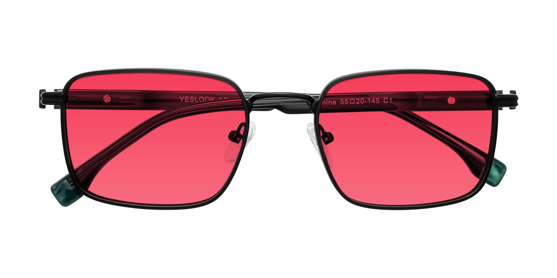 Folded Front of Rhine in Matte Black/Dark Gray with Red Tinted Lenses