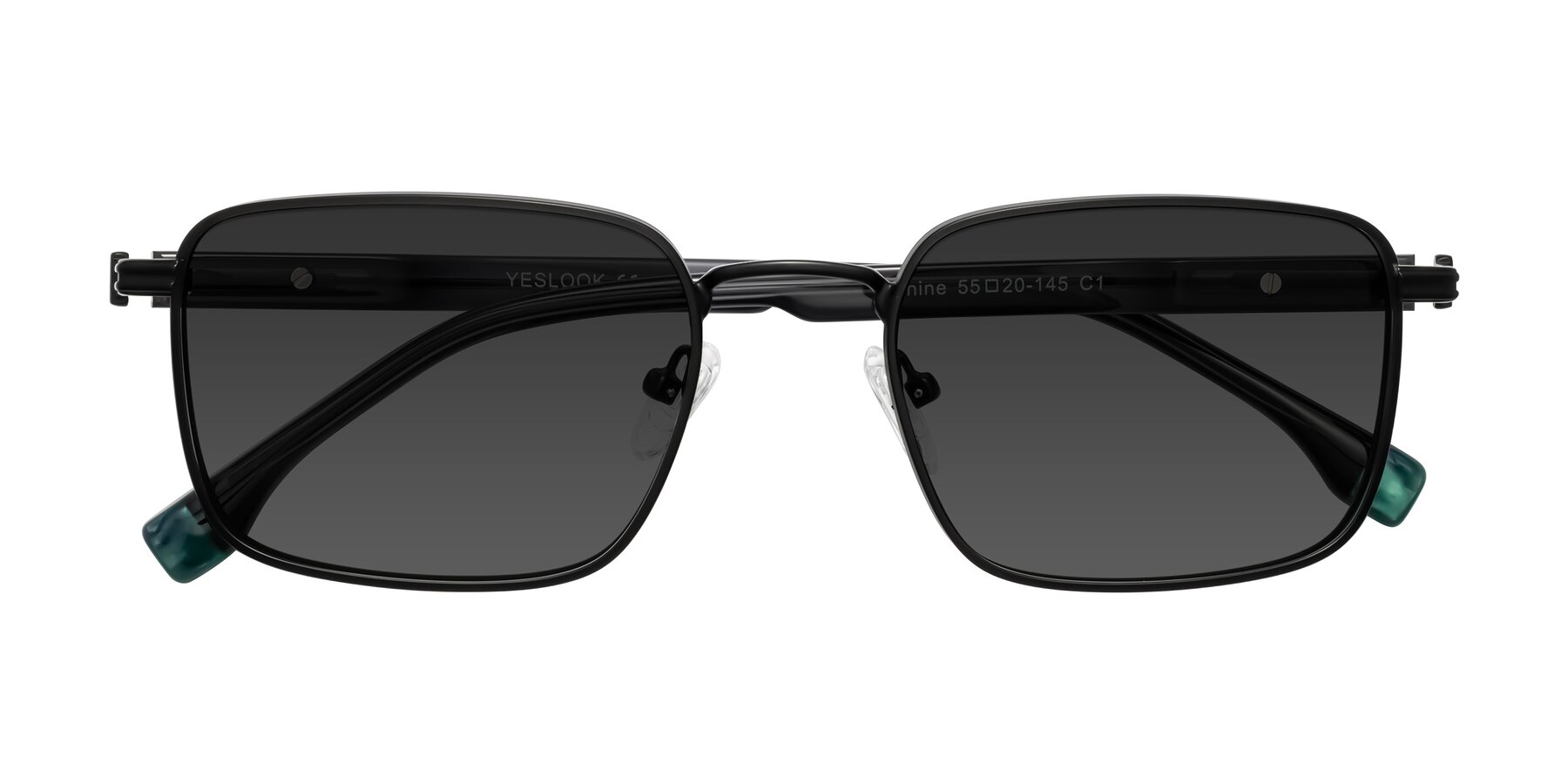 Folded Front of Rhine in Matte Black/Dark Gray with Gray Tinted Lenses