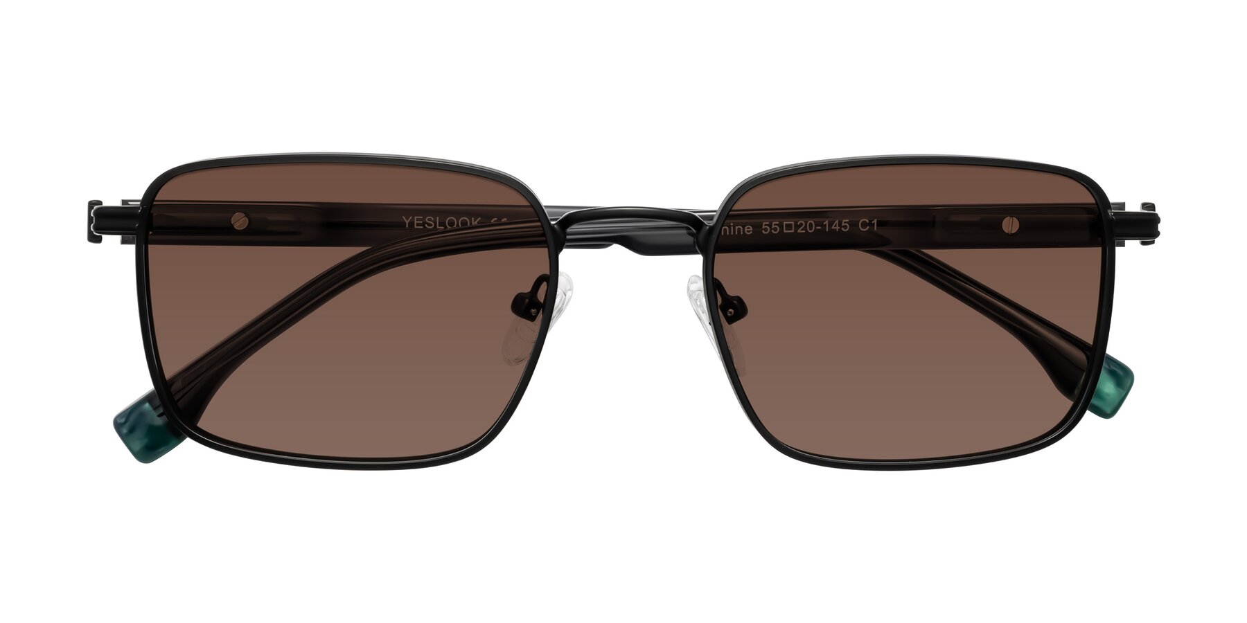 Folded Front of Rhine in Matte Black/Dark Gray with Brown Tinted Lenses