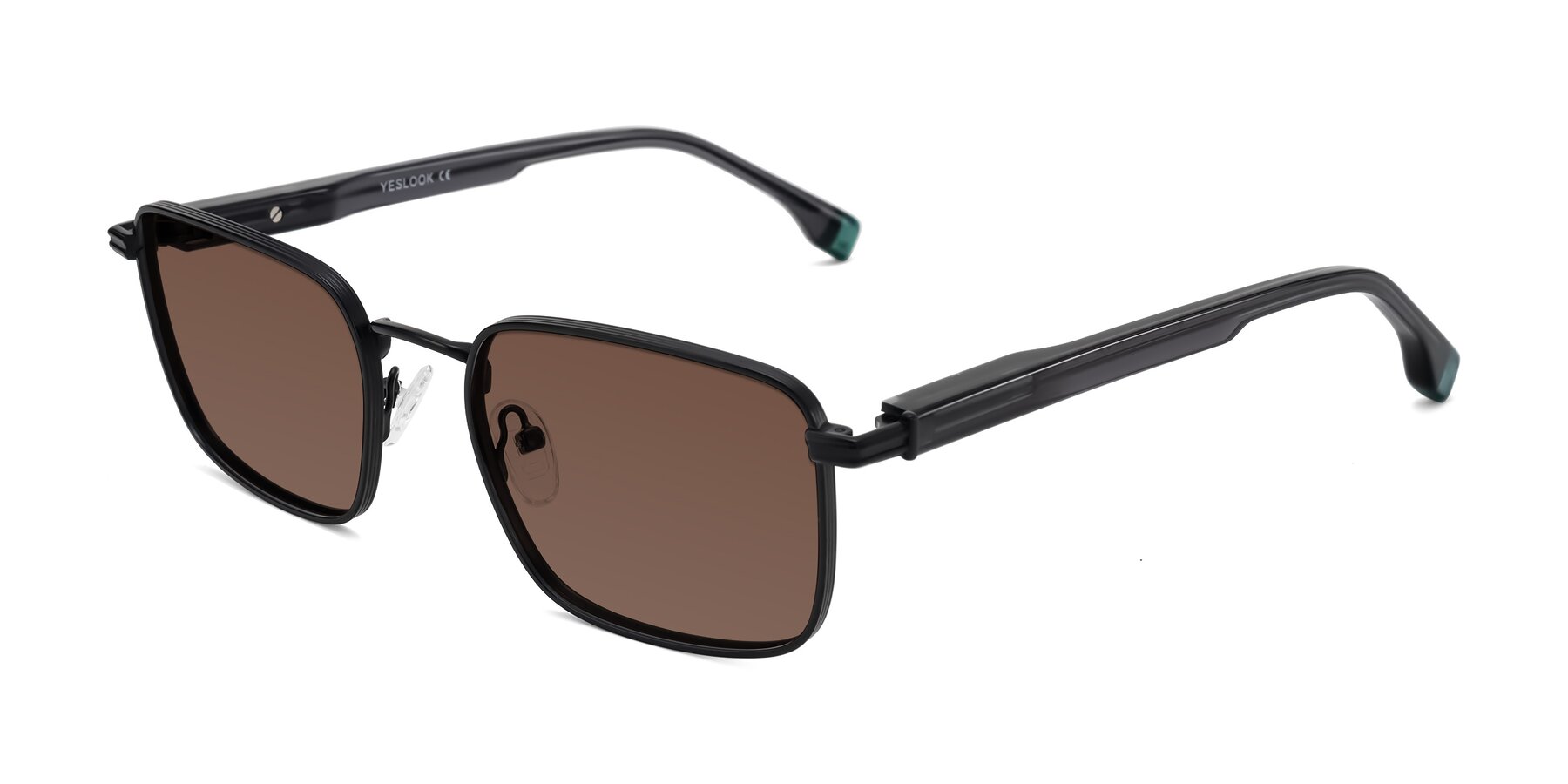 Angle of Rhine in Matte Black/Dark Gray with Brown Tinted Lenses