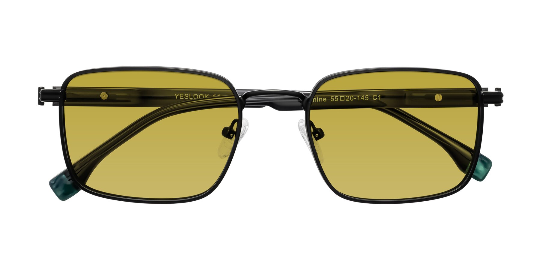 Folded Front of Rhine in Matte Black/Dark Gray with Champagne Tinted Lenses