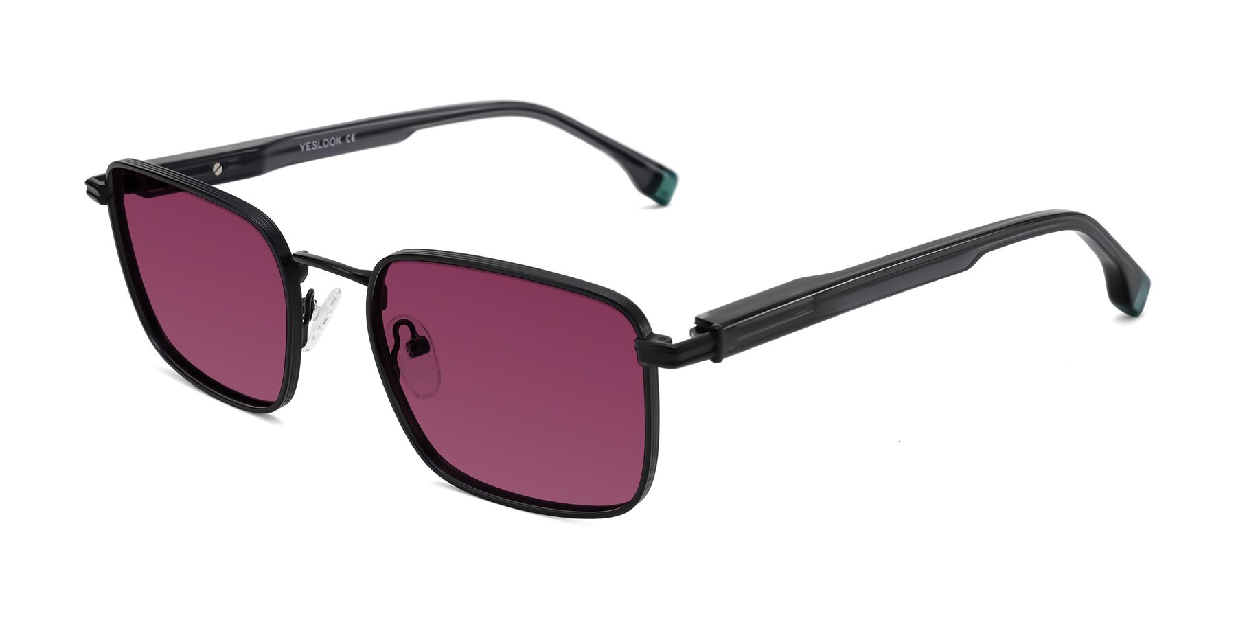 Angle of Rhine in Matte Black/Dark Gray with Wine Tinted Lenses