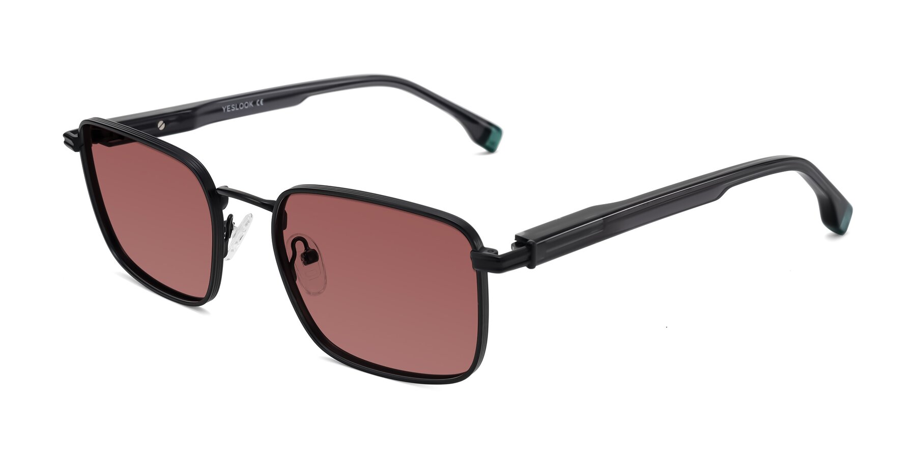 Angle of Rhine in Matte Black/Dark Gray with Garnet Tinted Lenses