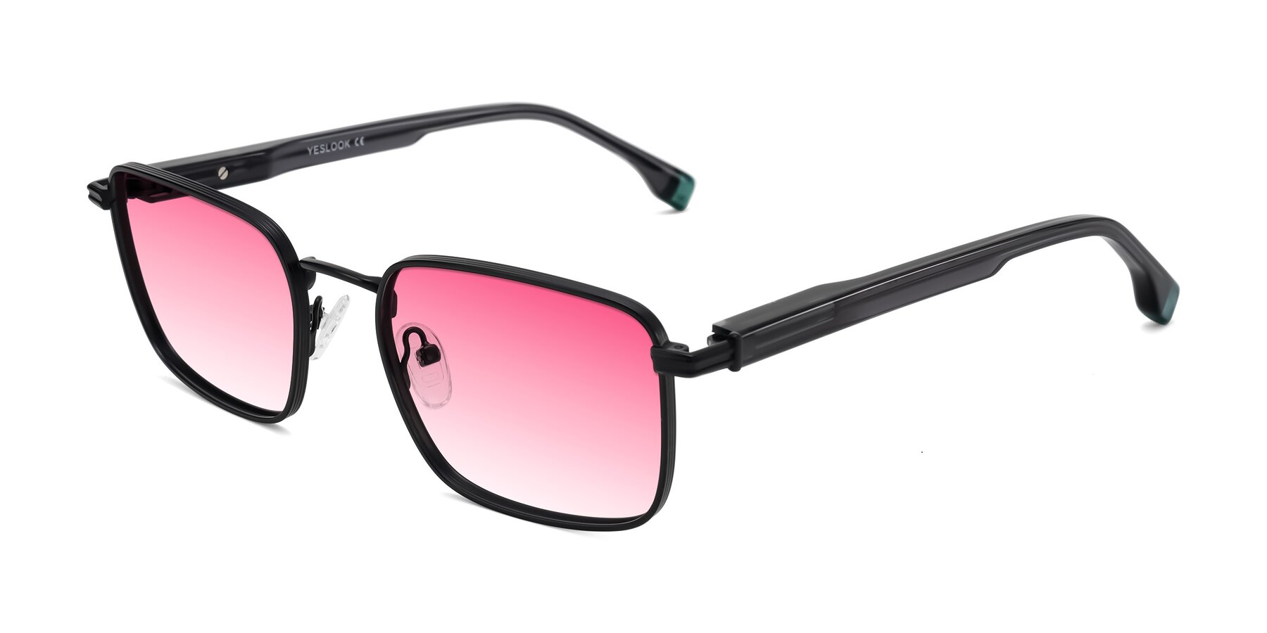 Angle of Rhine in Matte Black/Dark Gray with Pink Gradient Lenses