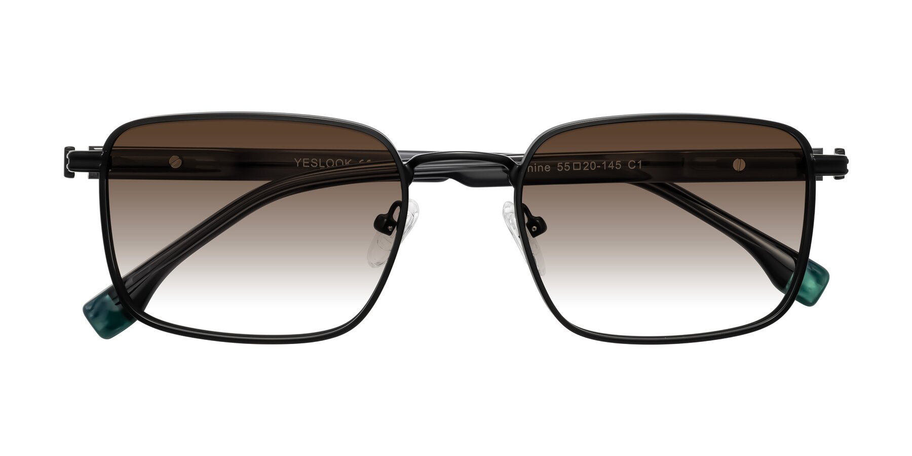 Folded Front of Rhine in Matte Black/Dark Gray with Brown Gradient Lenses