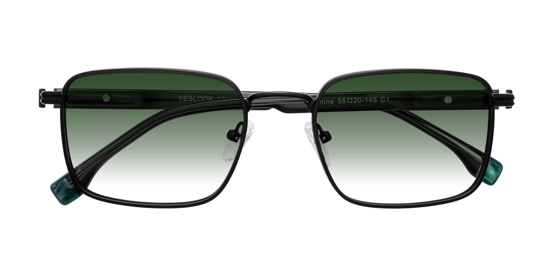 Folded Front of Rhine in Matte Black/Dark Gray with Green Gradient Lenses