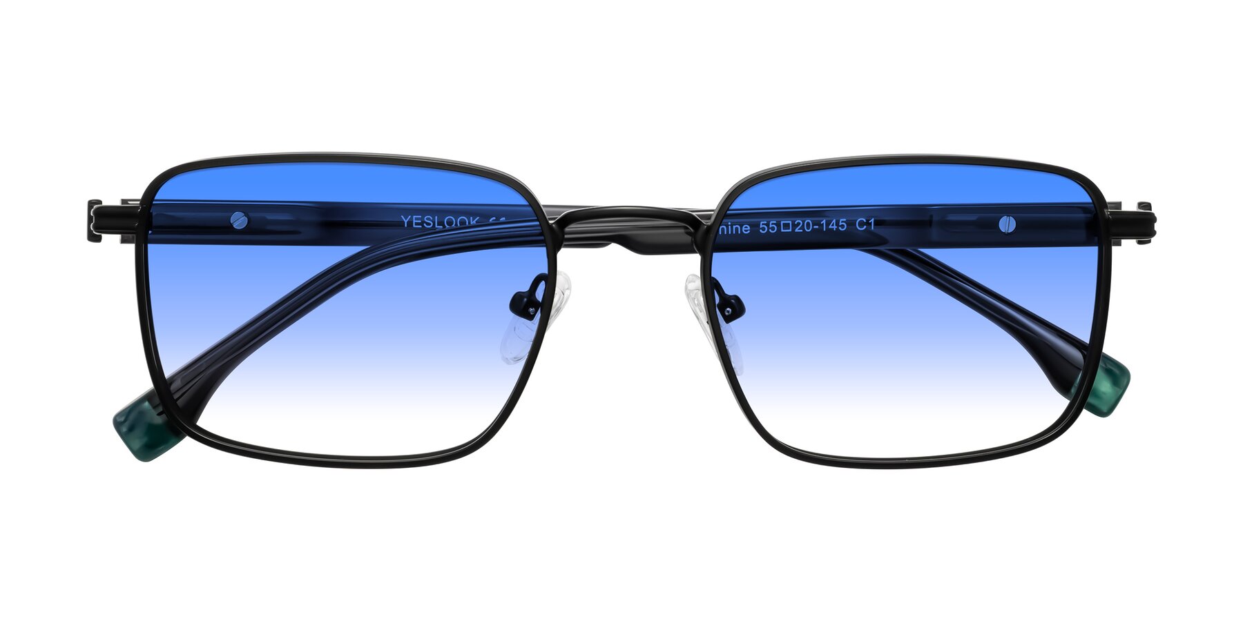 Folded Front of Rhine in Matte Black/Dark Gray with Blue Gradient Lenses
