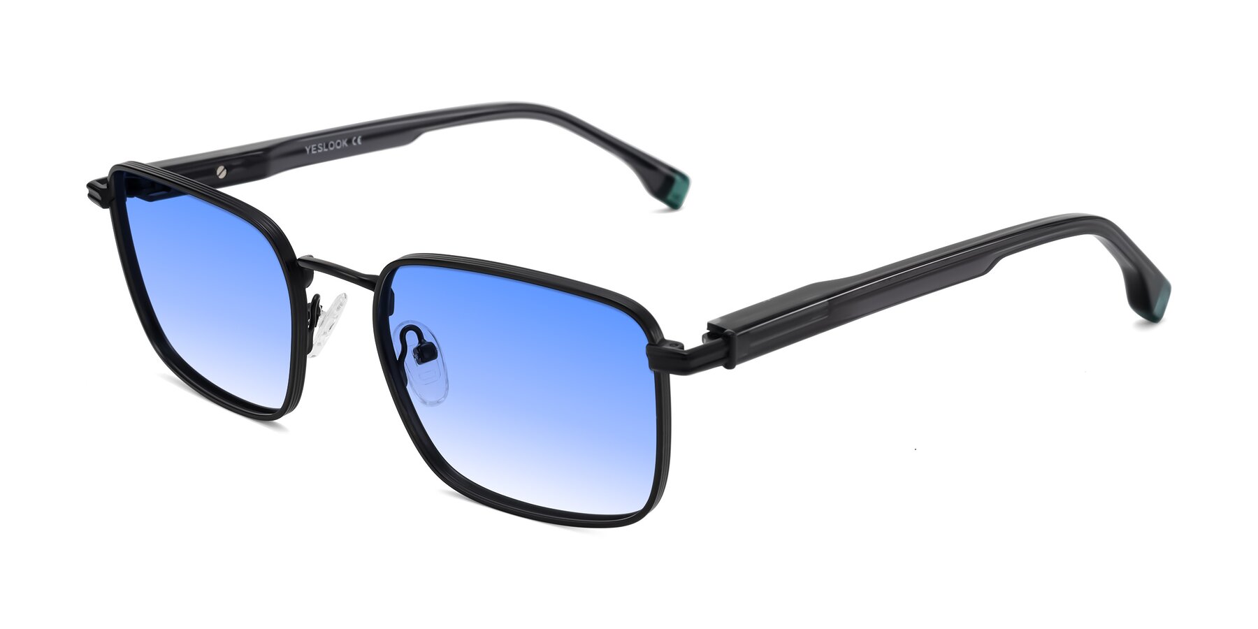Angle of Rhine in Matte Black/Dark Gray with Blue Gradient Lenses