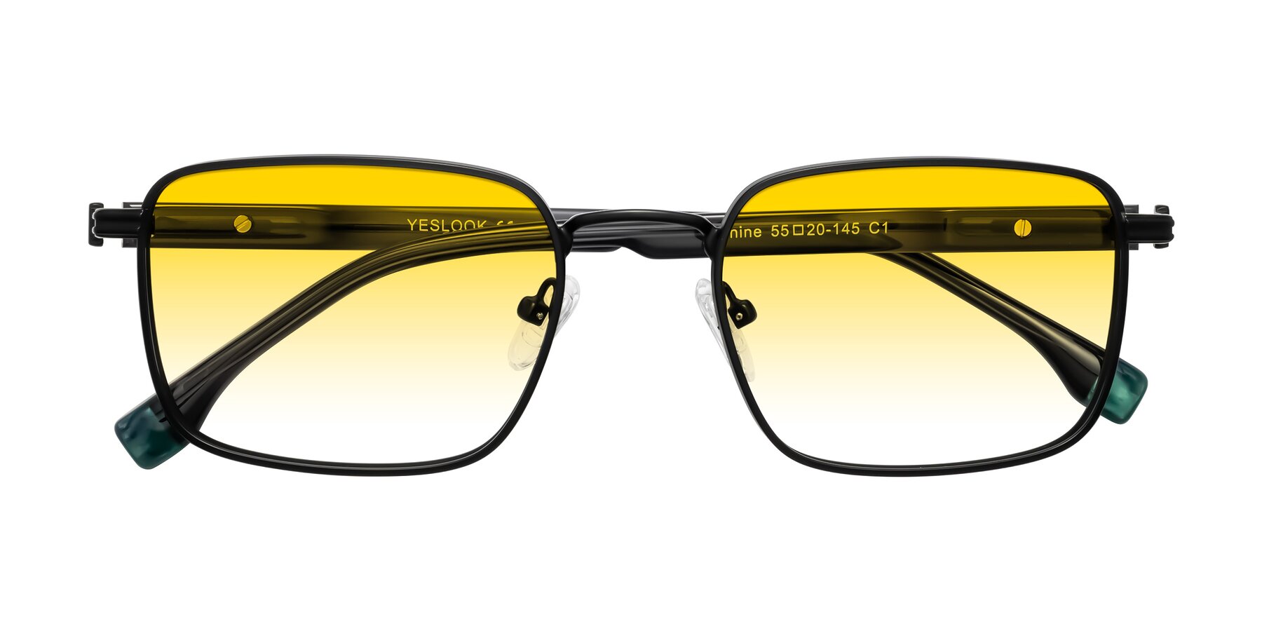 Folded Front of Rhine in Matte Black/Dark Gray with Yellow Gradient Lenses