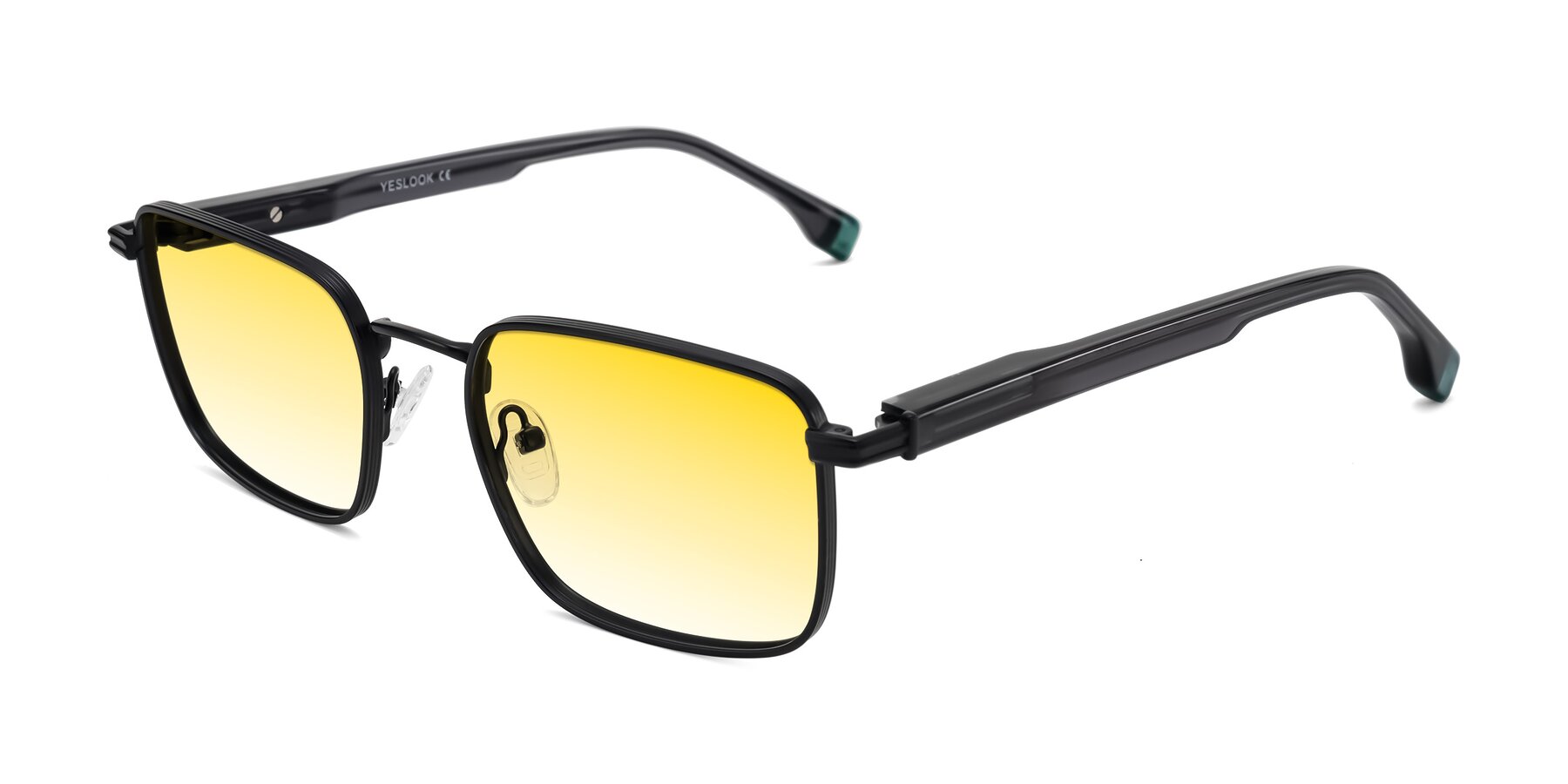 Angle of Rhine in Matte Black/Dark Gray with Yellow Gradient Lenses