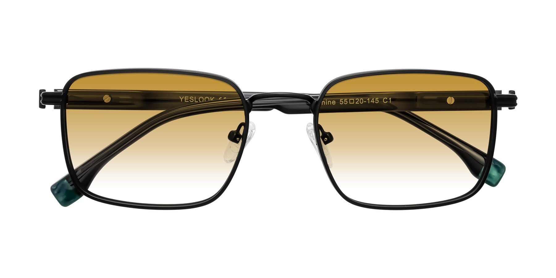 Folded Front of Rhine in Matte Black/Dark Gray with Champagne Gradient Lenses