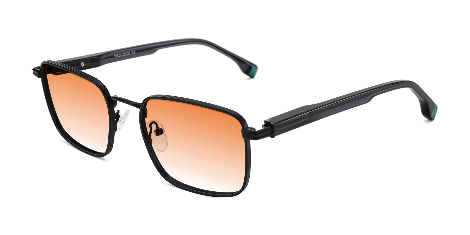 Angle of Rhine in Matte Black/Dark Gray with Orange Gradient Lenses