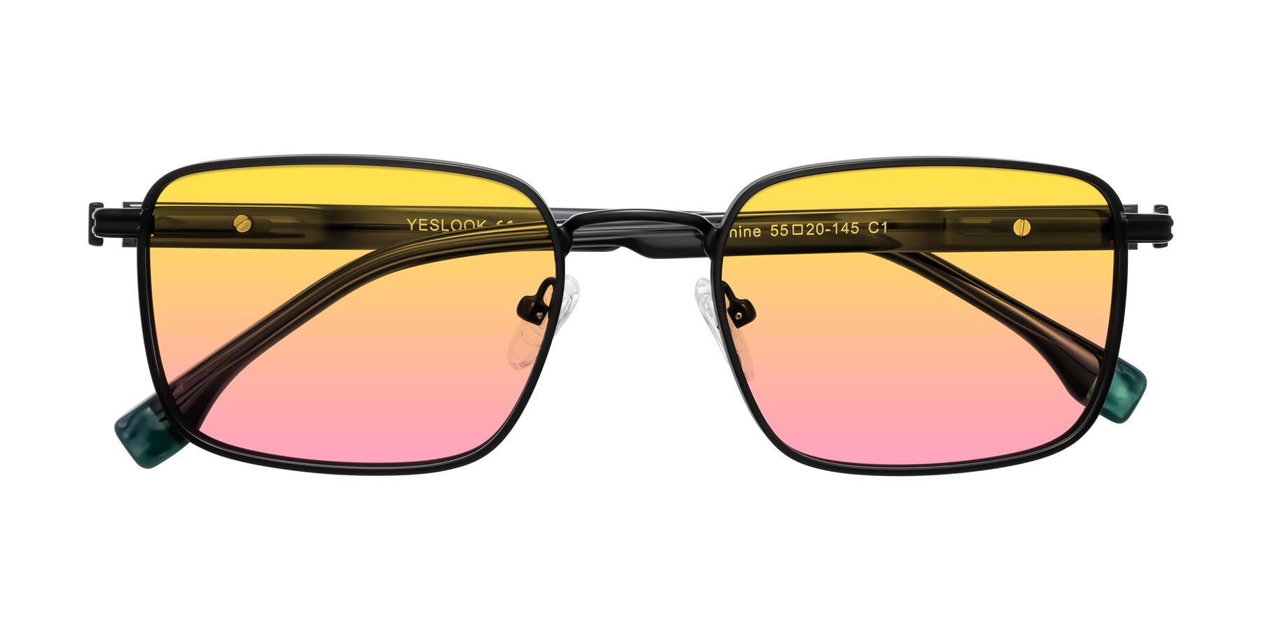 Folded Front of Rhine in Matte Black/Dark Gray with Yellow / Pink Gradient Lenses
