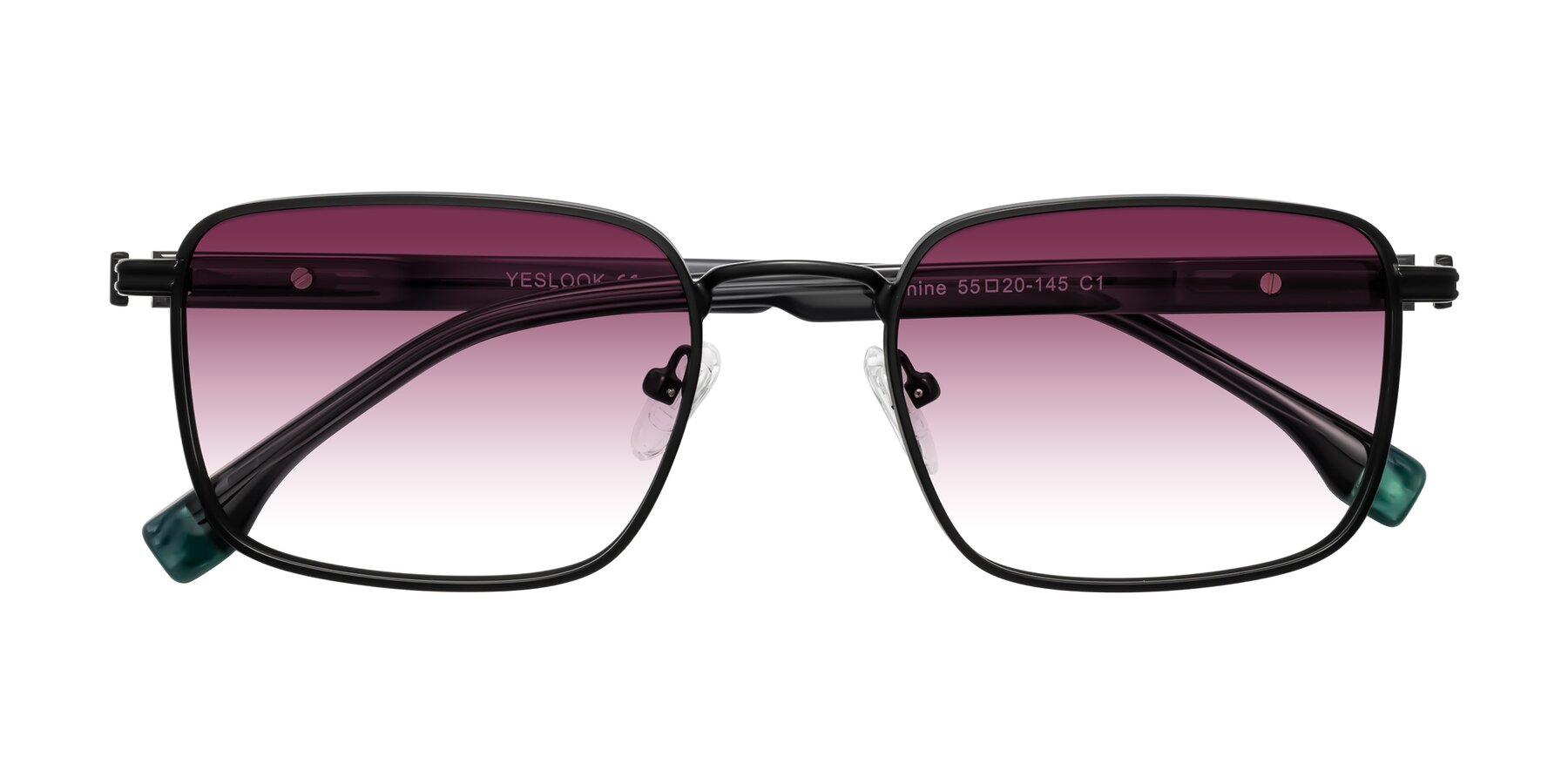 Folded Front of Rhine in Matte Black/Dark Gray with Wine Gradient Lenses