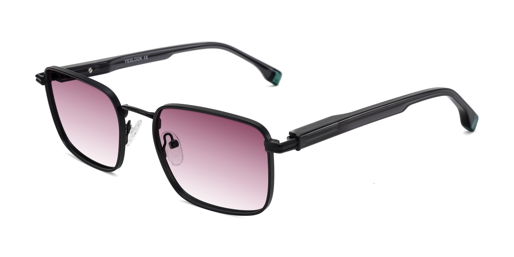 Angle of Rhine in Matte Black/Dark Gray with Wine Gradient Lenses
