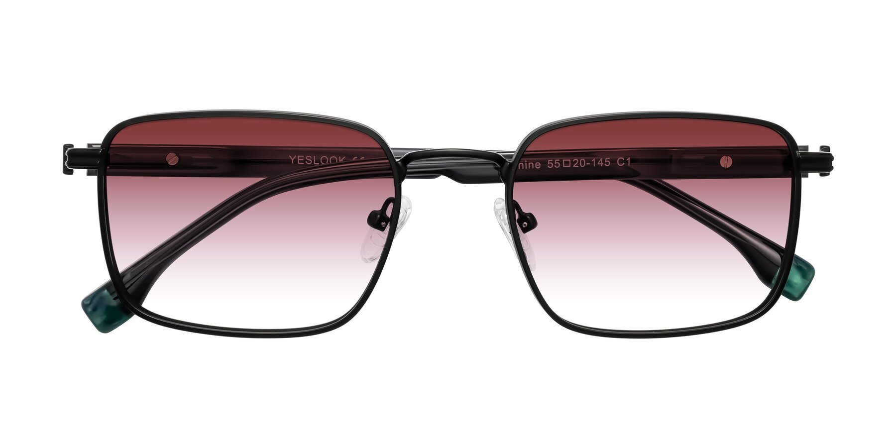 Folded Front of Rhine in Matte Black/Dark Gray with Garnet Gradient Lenses