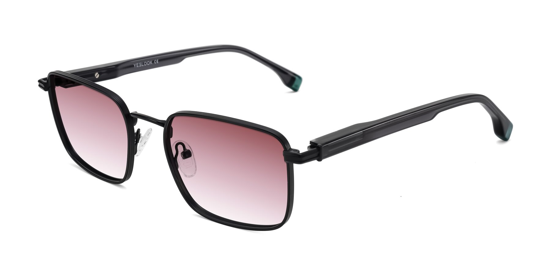 Angle of Rhine in Matte Black/Dark Gray with Garnet Gradient Lenses