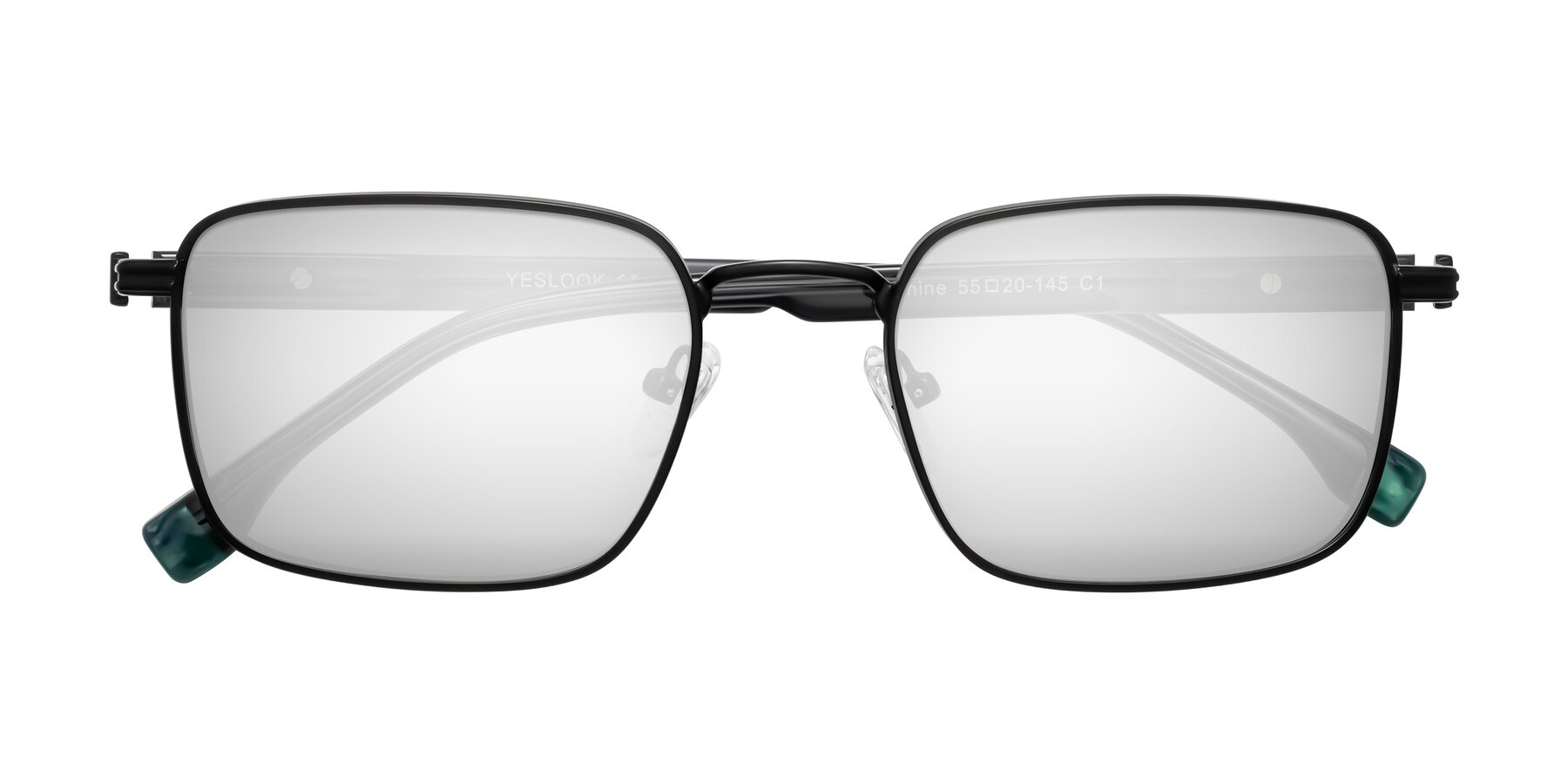 Folded Front of Rhine in Matte Black/Dark Gray with Silver Mirrored Lenses