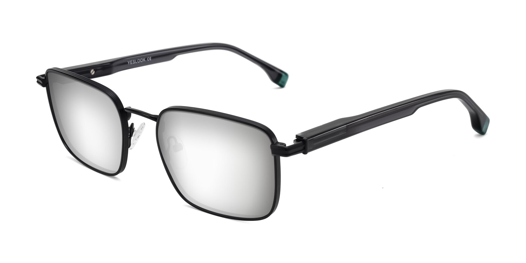 Angle of Rhine in Matte Black/Dark Gray with Silver Mirrored Lenses