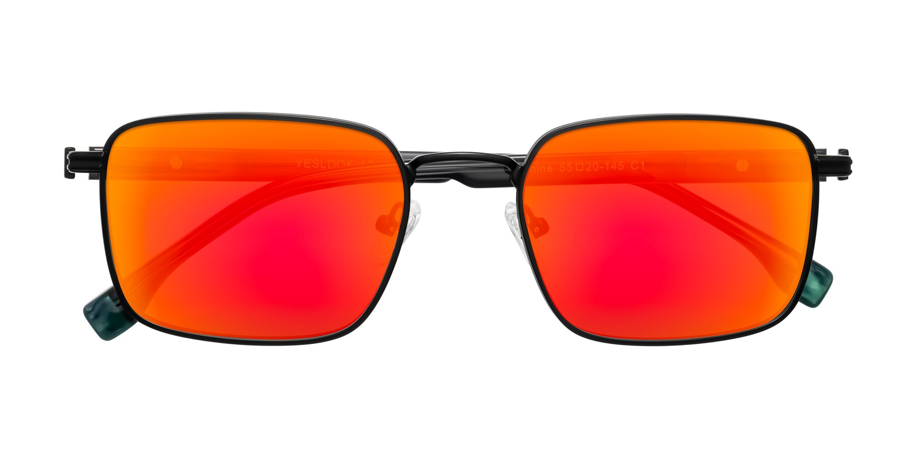 Folded Front of Rhine in Matte Black/Dark Gray with Red Gold Mirrored Lenses