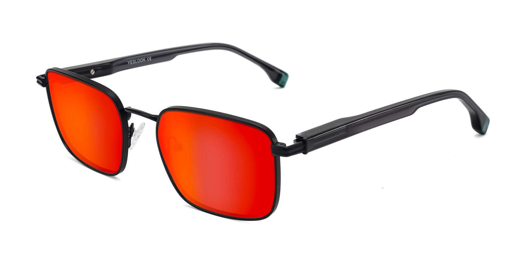 Angle of Rhine in Matte Black/Dark Gray with Red Gold Mirrored Lenses