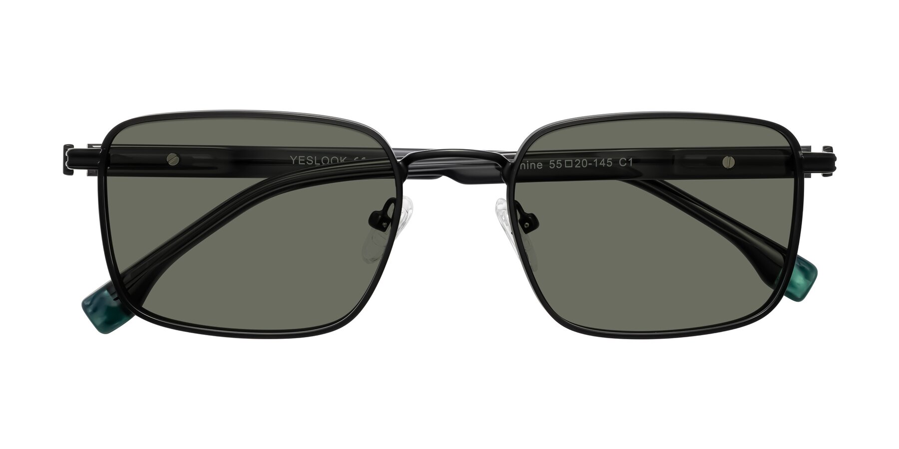 Folded Front of Rhine in Matte Black/Dark Gray with Gray Polarized Lenses