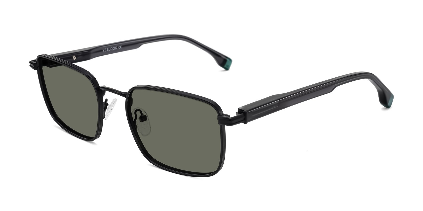 Angle of Rhine in Matte Black/Dark Gray with Gray Polarized Lenses