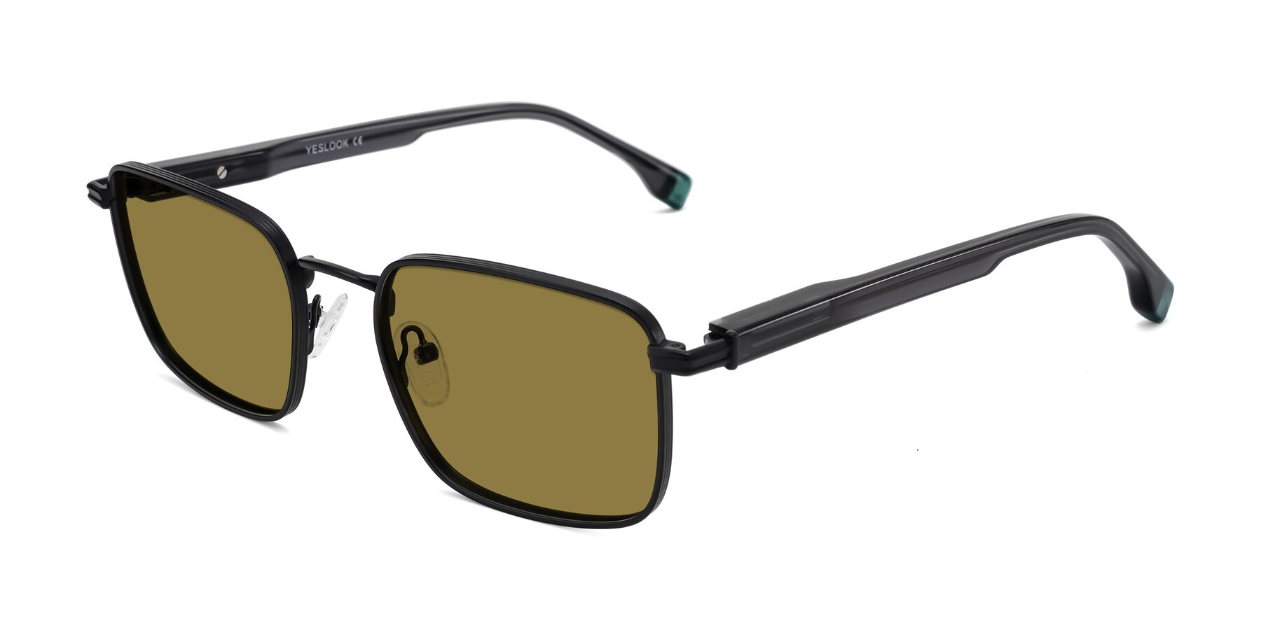 Angle of Rhine in Matte Black/Dark Gray with Brown Polarized Lenses